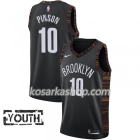 Dres Brooklyn Nets Theo Pinson 10 Nike 2018-19 City Edition Crna Swingman - Dječji